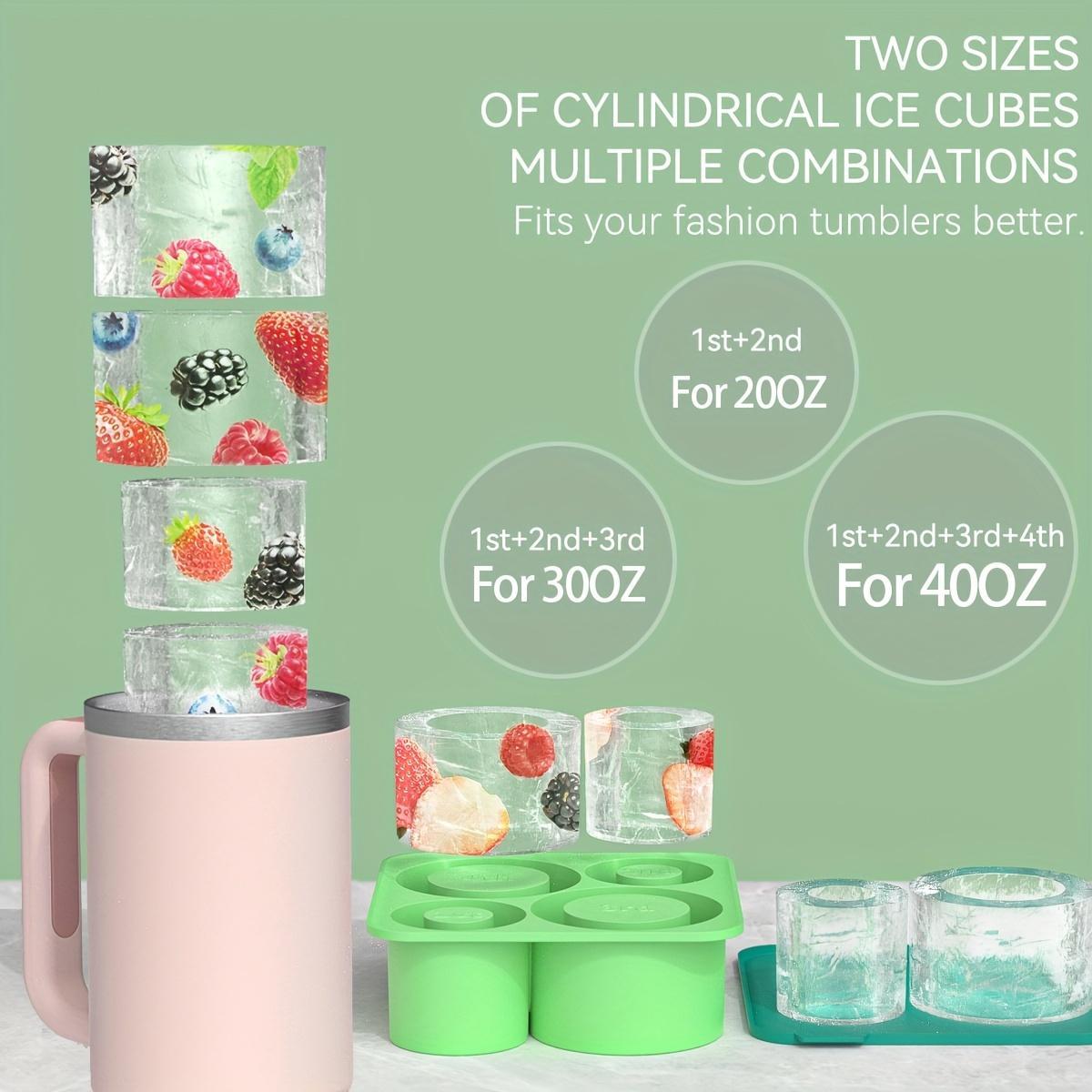 1PC Stanley silicone ice tray, 4-panel covered easy to release ice cube mold, large capacity water cup accessories for coffee, cocktails, and cold drinks enthusiasts, Stanley ice cream cup accessories