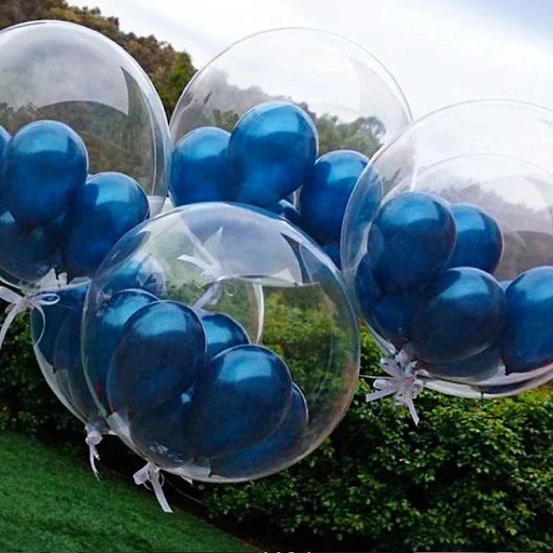 10pcs Transparent Popo Bubble Balloon Transparent inflatable helium balloon bounce out blitz Wedding birthday party decoration