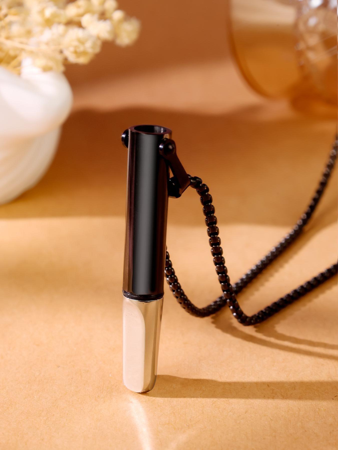 Breath Necklace Stainless Steel Detachable Anxiety Relief Pendant, Mindfulness Breathing, Stress Relief Jewelry, Unisex Gift