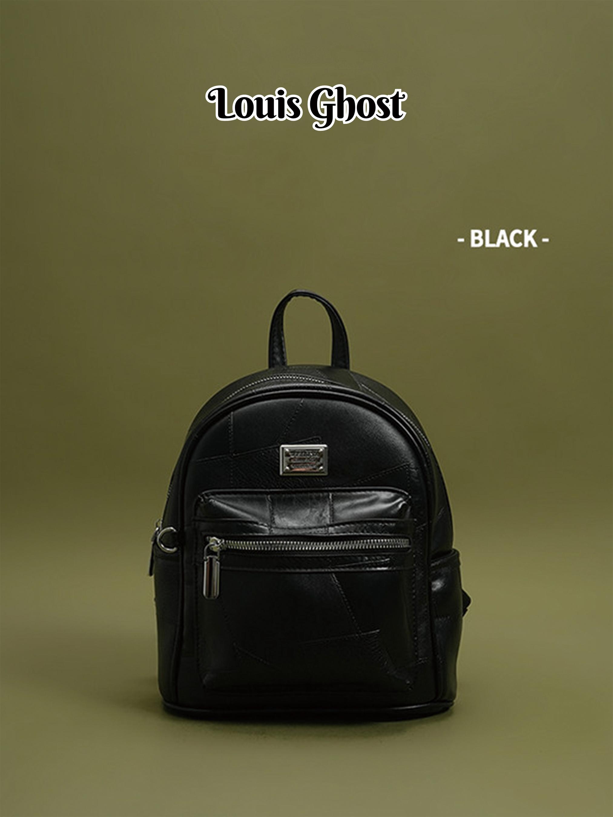 Patchwork leather mini backpack - Women's fashionable casual daily bag; Exquisite and small school schoolbag, with silver hardware and zipper pocket; Versatile soft PU leather backpack, suitable for travel, commuting and daily wear; Douyin best-selling fa