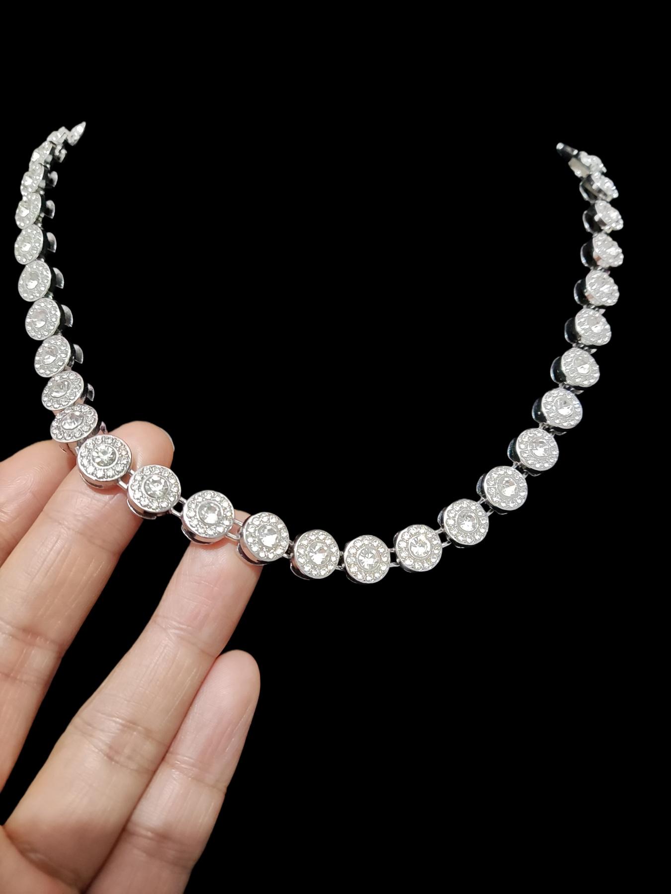 Men Women Hip Hop Heart and Round Chain Necklace, Heart Style Choker, Full Rhinestone Chain Jewelry, Fashion Elegant Accessory for Daily Wear or Party  Valentines Gift 2 Styles For Choose, High End Necklace