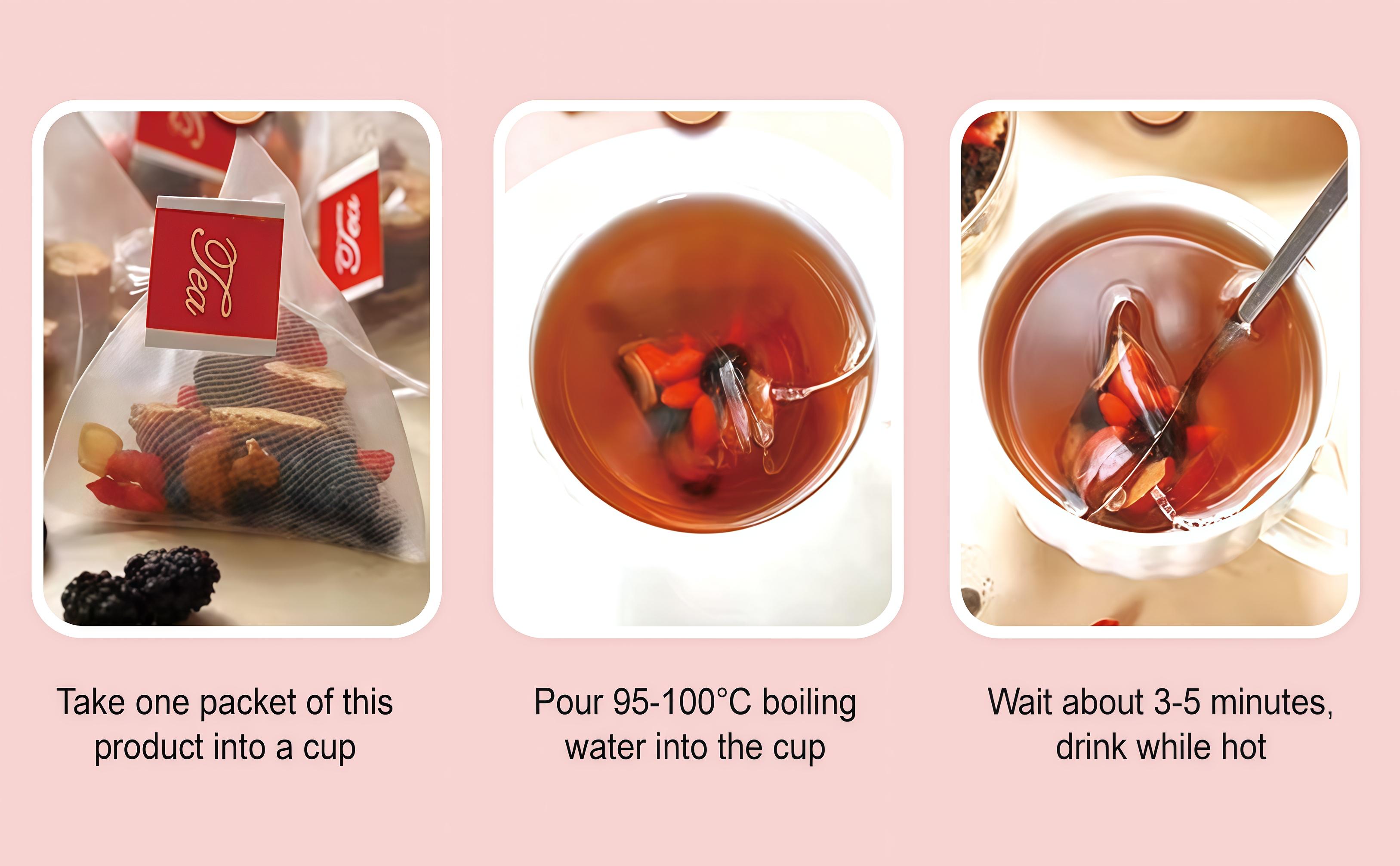 Ginseng Five Treasures Tea Kidney Tea, Ginseng Six TreasureTea, Traditional KidneyTea for Men and Women, Chinese Formula Herbal Tea for Kidney Mulberry Health Tea Organic Gift