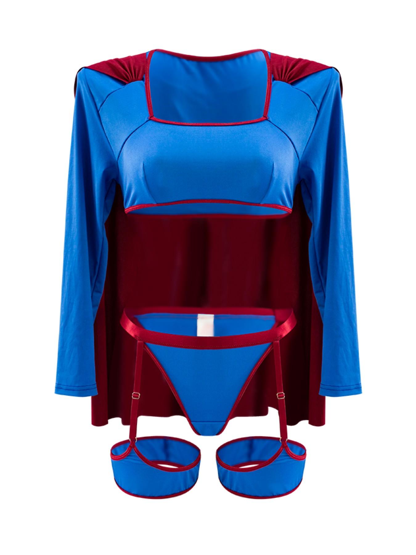 Women's Superman Cosplay Costume Set, Underwear, Long Sleeve Top Bralette, Thong Panties, Cape, Silky Stretchy, Comfortable, Perfect for Parties, Valentine's Day Gift - TikTok Shop Women's Superman Cosplay Costume Set, Underwear, Long Sleeve Top Bralette, Thong Panties, Cape, Silky Stretchy, Comfortable, Perfect for Parties, Valentine's Day Gift - TikTok Shop