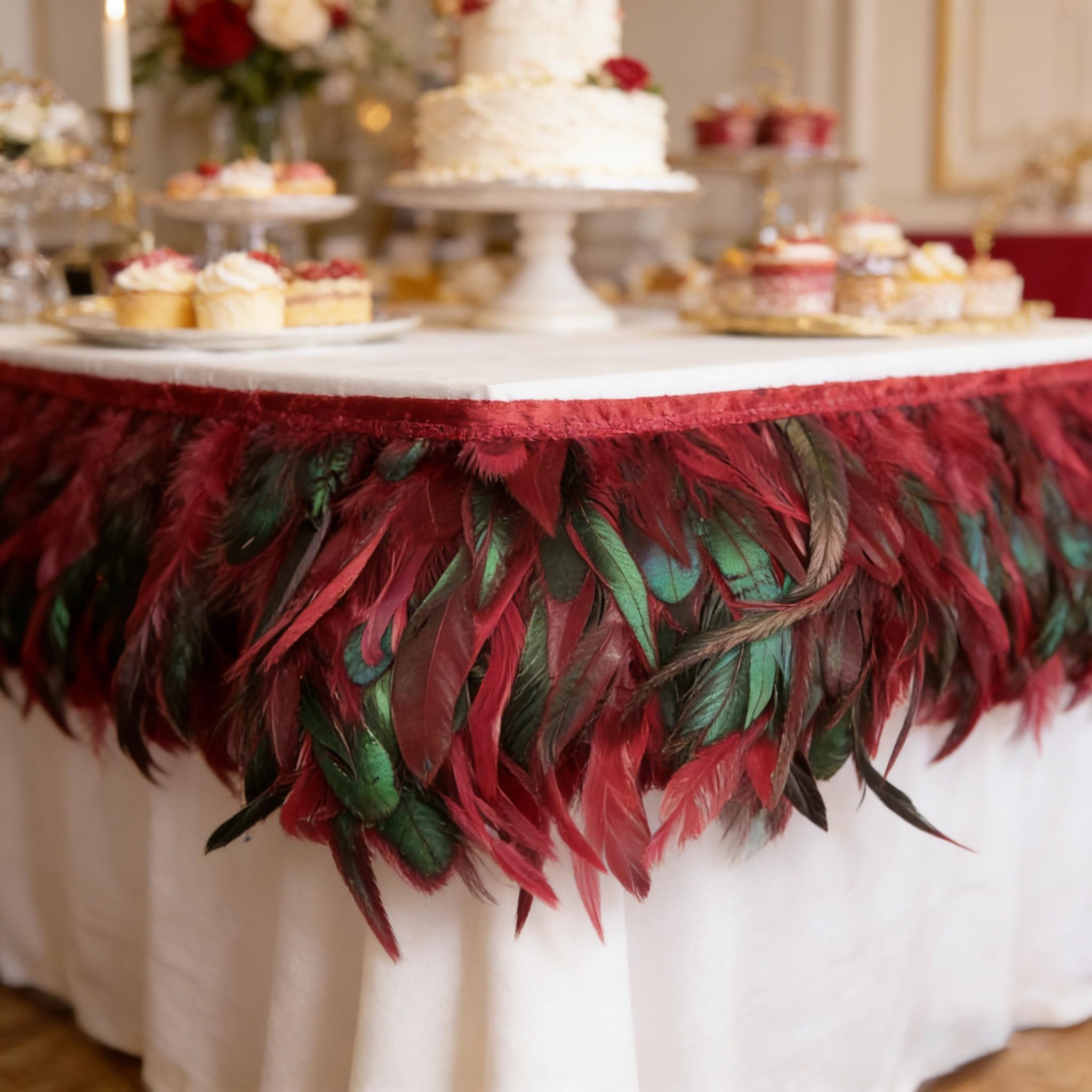 1.05m Colorful Artificial Rooster Tail Feathers for Wedding Stage Decoration DIY Handmade Skirt Edge Clothing Accessories