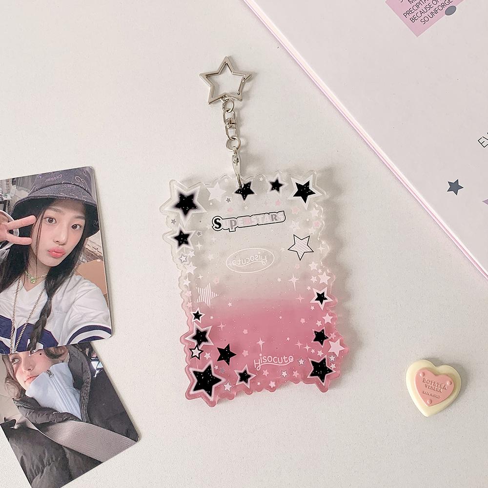 INS Style Star Photo Card Holder Photocard Case Instant Camera Photo Frame Keychain Backpack Pendant 3inch Idol Photo Holder