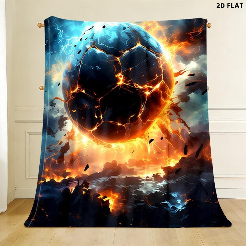 Fiery Sphere Print Throw Blanket, Single - sided Printed, Multiple Specifications Available, Soft & Cozy for Napping, Home/Office Use, Add a Dramatic Energy - Filled Vibe to Your Space