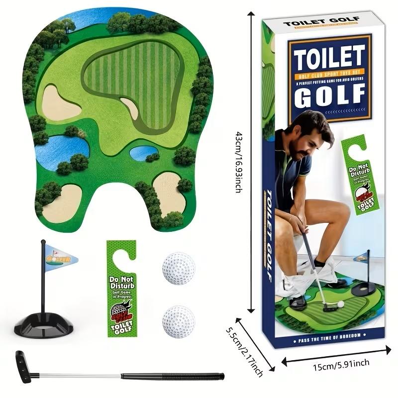 Mini Golf Game Set for Any Bathroom, Engaging Bathroom Accessory, Toilet Game, Perfect Gift for Dad and Husband, Funny Prank Gift for Boyfriend, Fun Accessories, Unique Decoration