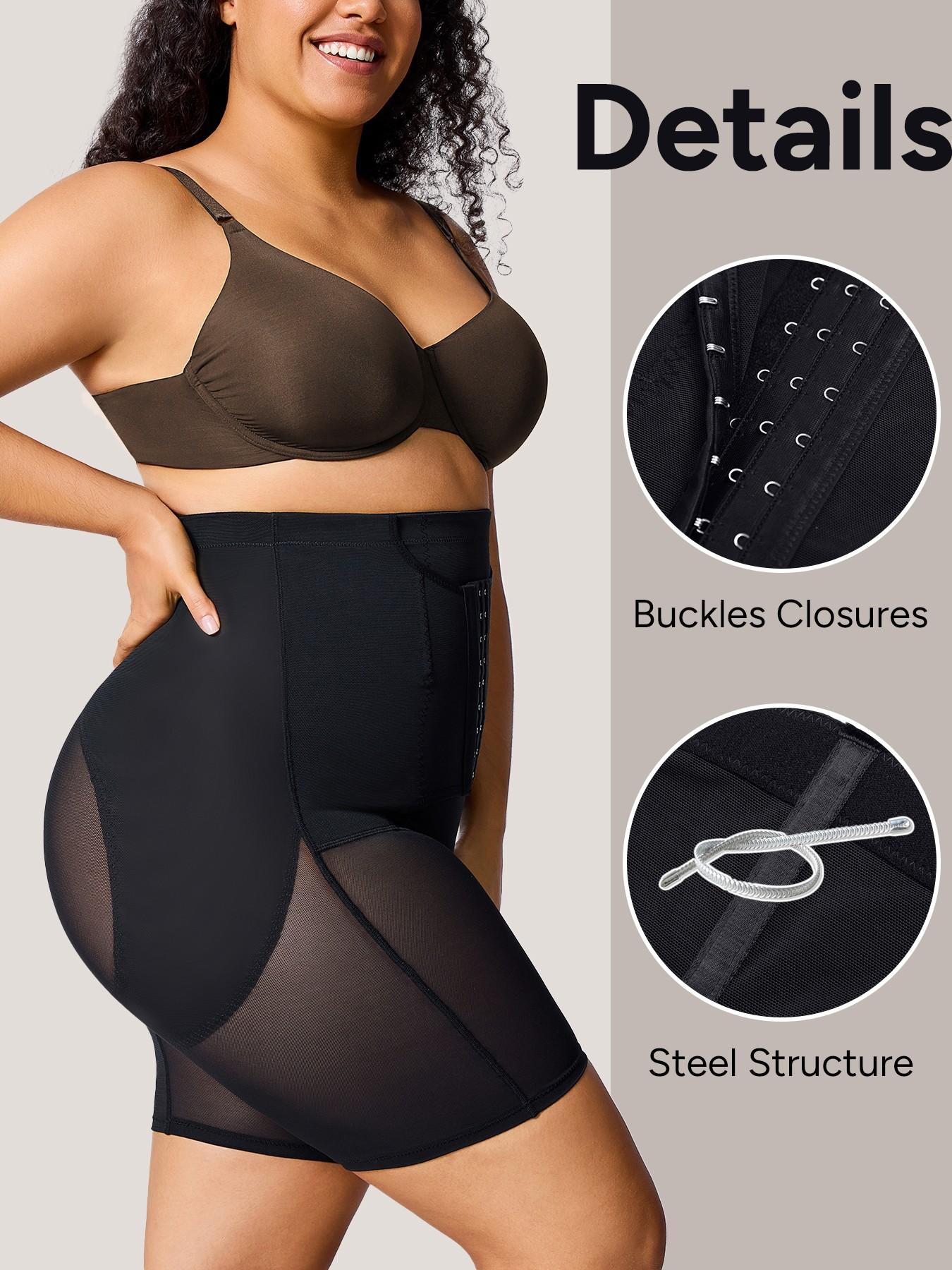 Women's Plus Size Seamless Shapewear Pants, High Waist Tummy Control Panty, Non-Rolled Edge Butt Lifter Underwear, Comfortable Inner Wear