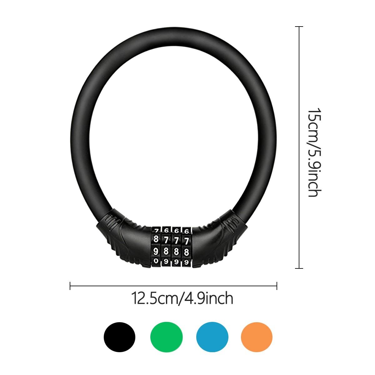 4-Digit Resettable Combination Bike Lock, Bicycle Password Lock, Lightweight & Portable, Multi-Color for Bikes, Helmets, Motorcycles, Scooters, Cabinet, and Gates.
