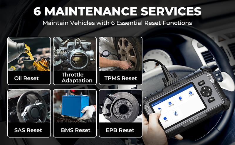 TOPDON AD500 OBD2 Scanner Automotive Diagnostic Scan Tool Oil/SAS/Throttle Reset Engine/ABS/SRS/Transmission, AutoVIN, Car Check Engine Code Reader with Battery Test, Lifetime Wi-Fi Free Update Steering Vehicle Comprehensive Bi-Directional ECU Coding