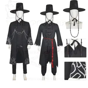 Anime demon boy and girl cosplay costumes 2025 Hunter Fantasia jacket pants bracelet earrings necklace set Halloween