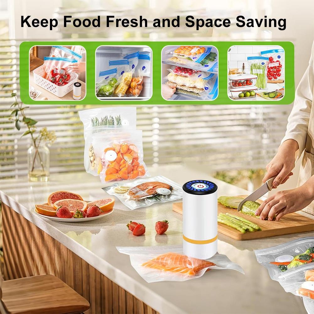 Mini Vacuum Sealer Automatic Vacuum Compression Machine for Food Fresh-Keeping Electric Air Pump Vacuum Storage Packaging Bag Portable Food Sealer