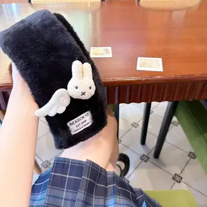 Kawaii Miffy Rabbit Plush Scarf in Ins Style Cute Cartoon and Girlish for Autumn and Winter Miffy Rabbit Plush Scarf Headwear