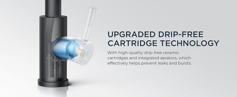 FORIOUS Kitchen Faucet with Soap Dispenser, Kitchen Faucets with Pull Down Sprayer, Updated High Arc Single Hole Faucet for Kitchen Sink RV