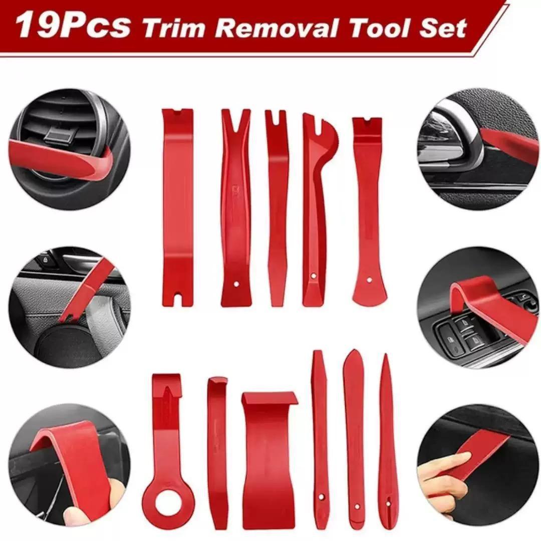 Car panel disassembly tool set of 19 pieces, automatic clamp disassembly tool set, pry bar repair kit, audio interior plastic shell buckle driving recorder quick release buckle car tool, Car Repair Tools