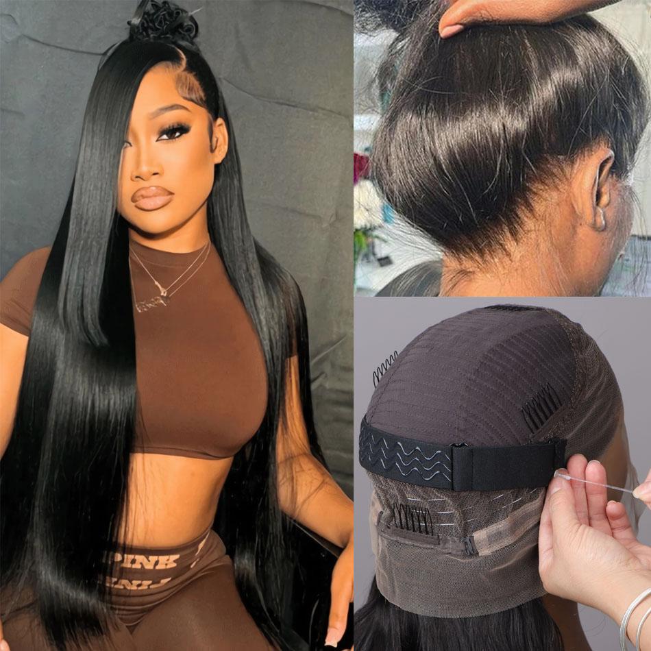 360 Transparent Lace Straight Wig All Human Hair Natural Black Wig Suitable For Black Women Outdoorfun Summer Refreshing Hairstyle 180 Density TikTokShopHolidayHaul