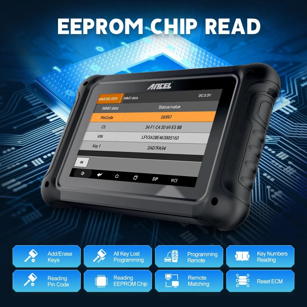 Ancel DP500 OBD2 Scanner Mileage Correction Odometer Tool Fob Key Programming