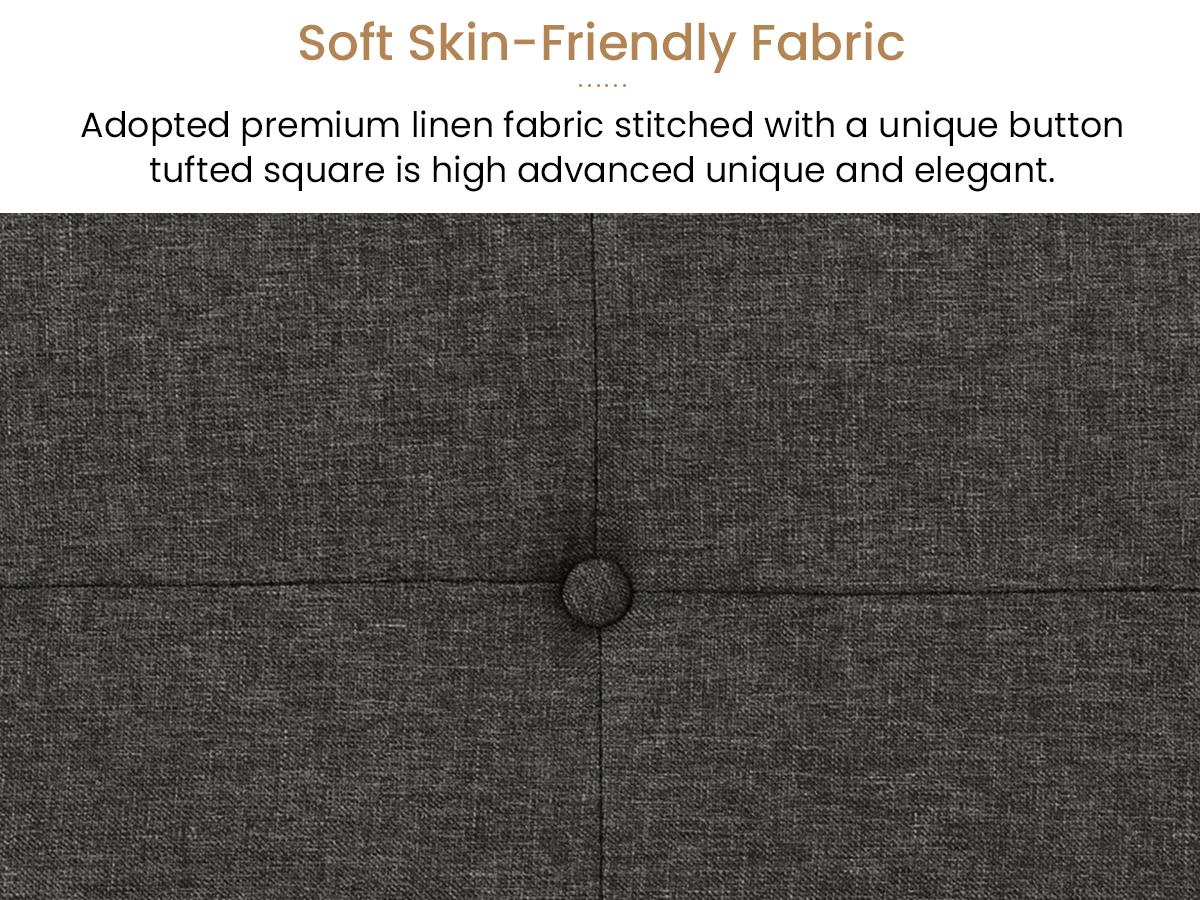 SHA CERLIN Grid-Tufted Uphoelstered Platform Bed Frame with Linen Fabric/Faux Leather Headboard,【Frame Only No Mattress】Metal Slats Supports,Twin/Full/Queen/King Size, Noise-Free,No Box Spring Needed#ChristmasGifts#TikTokShopBlackFriday