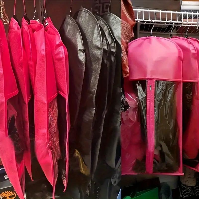 5Pcs/2Pcs Wig Storage Bag With Hook Wig Storage Hanger Zipper Transparent Dustproof Design Wig Storage Bag, Hair Extension Holder Wig Bag Wig Storage For Multiple Wigs Holder Hair Extension Hanger Wig Tool Wigs Accessories, Household Dust Cover