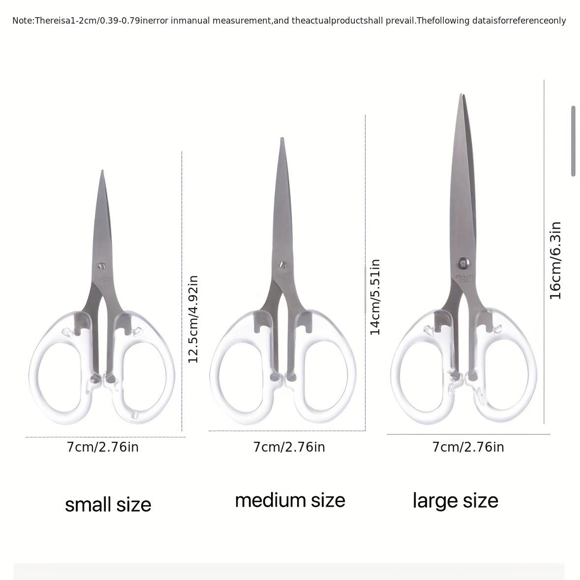 Transparent Scissors, Stainless Steel Office Scissors, Student Stationery, Hand Sewing, Line Cutting, Paper Trimming Tool