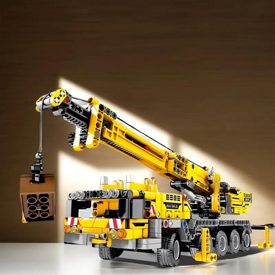 Fashionable 1008pcs City Series Engineering Vehicle Building Set, Crane & Tow Truck Models, Perfect Gift for Collectors