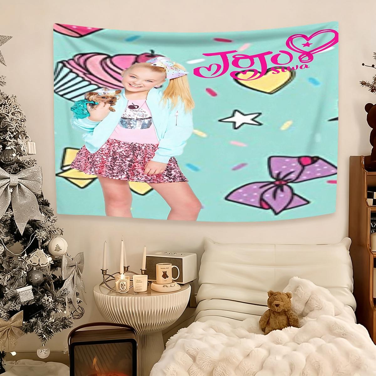 JoJo Siwa design  Tapestry, Exquisite Patterns, Soft Fabrics, Perfect for Sofa or Bed Decoration, Comfortable Home Decoration, Bohemian Home Decoration