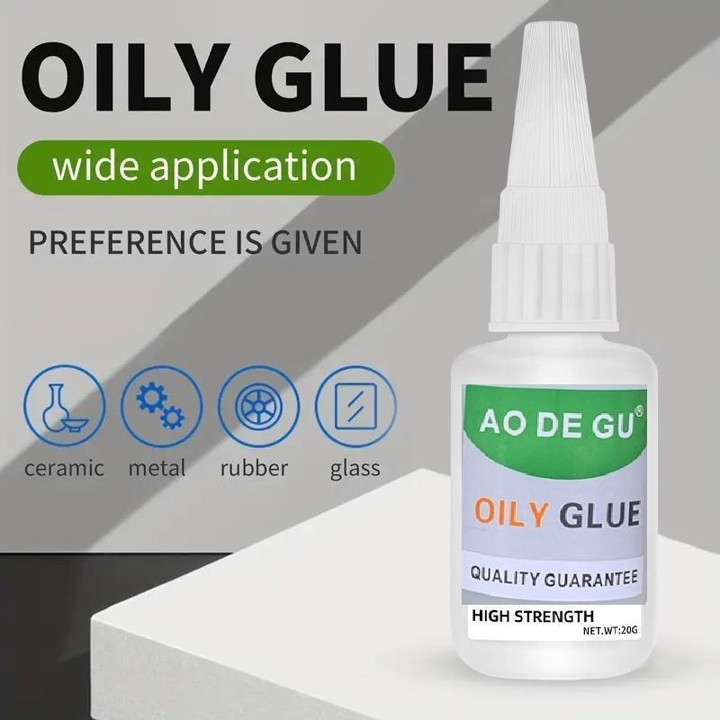 High-Strength Oily Super Glue, 20g Multi-Surface Adhesive for Wood, Metal, Ceramic, Leather, Instant Glue for Resin, Ceramic, Metal, Glass