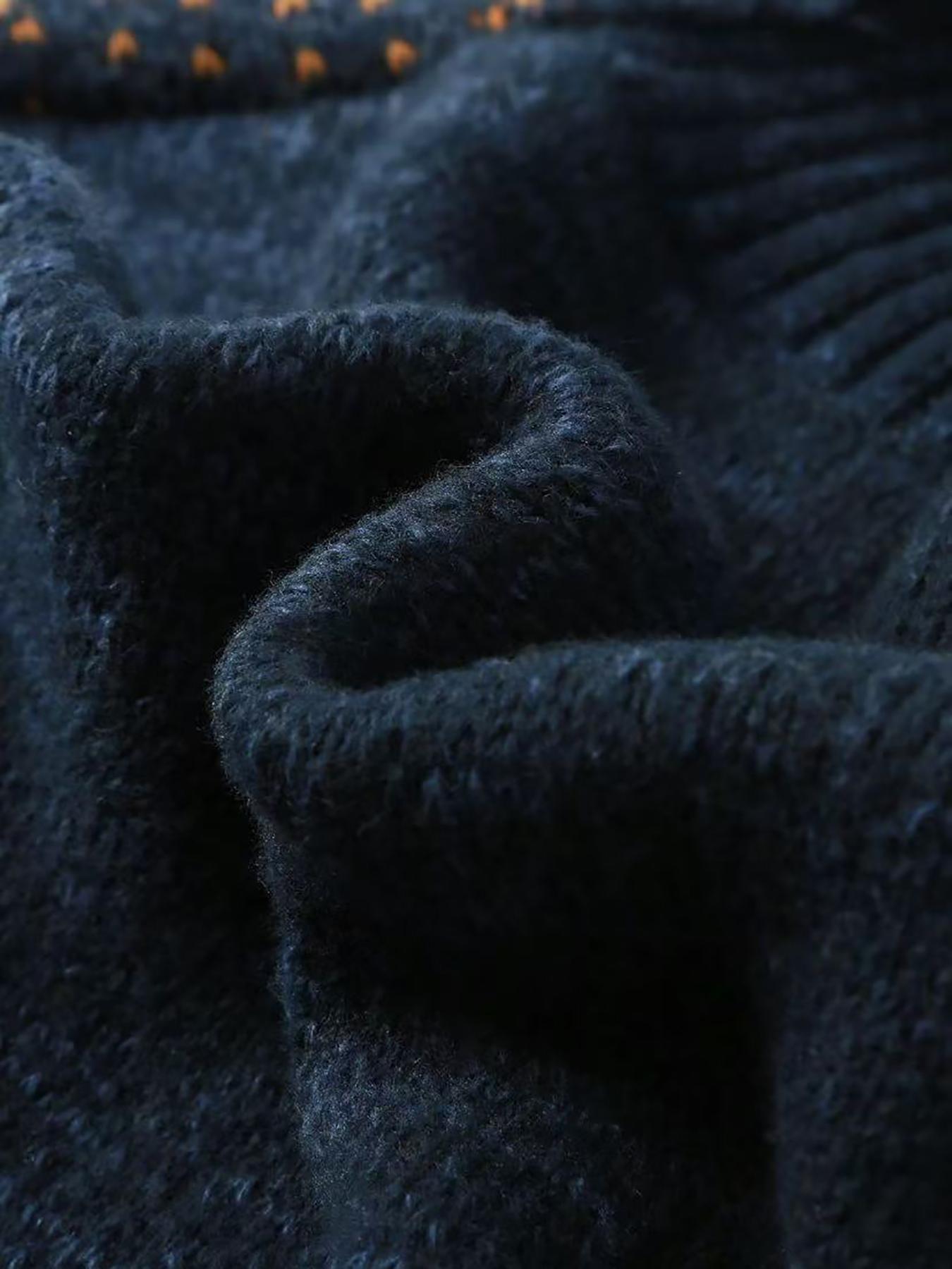 Women's Moon & Star Pattern Knit Sweater, Fall Winter Casual Fashion Long Sleeve Pullover, High-Quality Elegant Leisure Wear, Knitwear