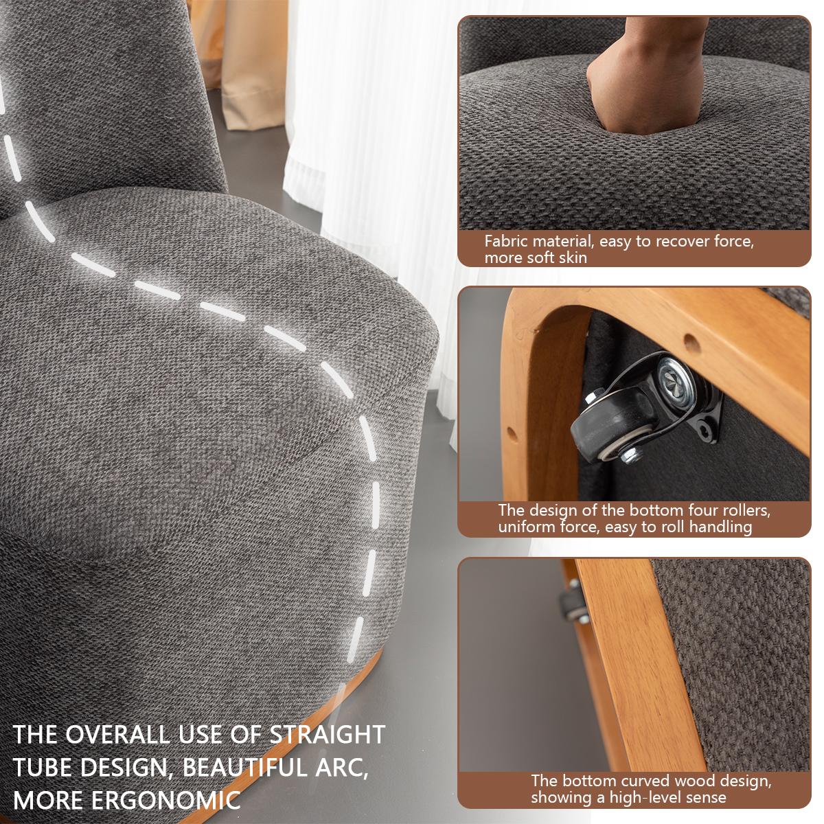 BALIAAFURNITURE 2/4 Pcs of Set Rolling Dining Chairs with Casters, Modern Upholstered Kitchen & Dining Room Comfortable Decorative Chairs