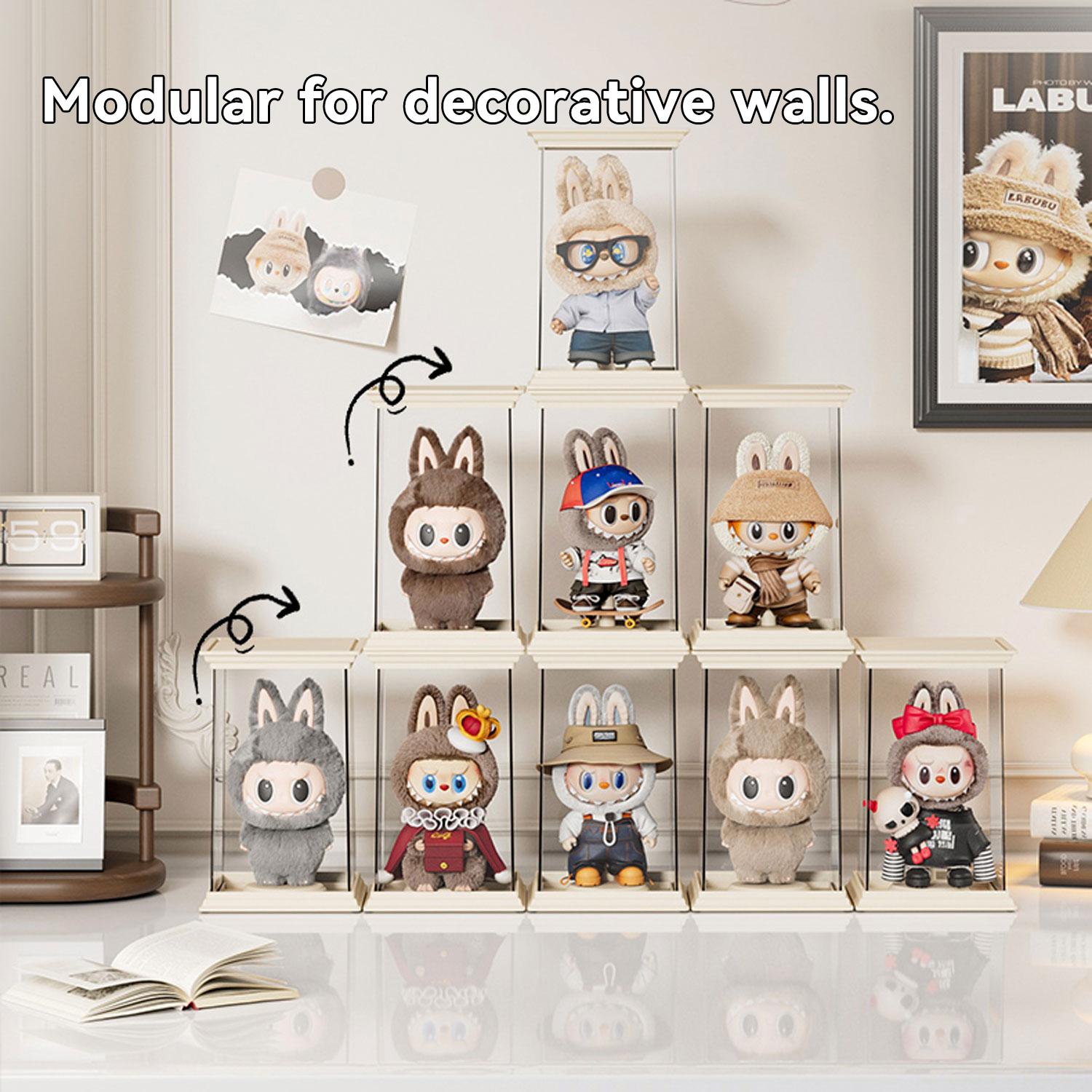 Independent Plush Hanging Storage Display Jar, Display Container, Includes Support Stand, Doll Holder Rack, Labubu Blind Box Organizer, Roman Column Shape