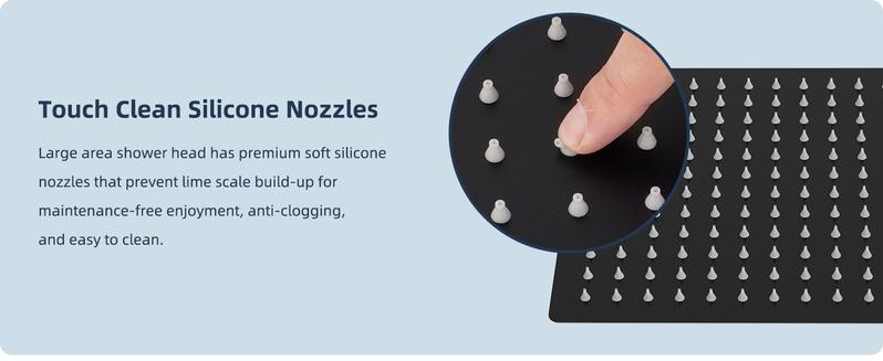 Hibbent 12'' All Metal Shower Head, High Pressure Rainfall Shower Head/Handheld Showerhead Combo/ 12'' Adjustable Curved Shower Extension Arm, 7-Spray, 71'' Hose, Showerhead Holder, Matte Black showerhead combo