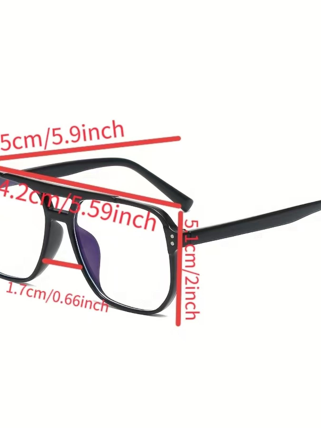 Double Bridge Large Frame Glasses, Full Rim Fashionable Academic Style, Trendy Plain Lenses, Party Hip Hop Punk Eyewear