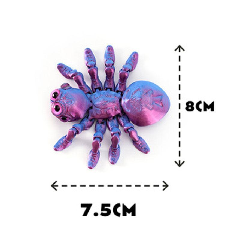 3D Printed Spider Animals Toy Realistic Colorful Spider Figurine Articulated Fidget Toy for Spider Lovers Halloween Home Decor