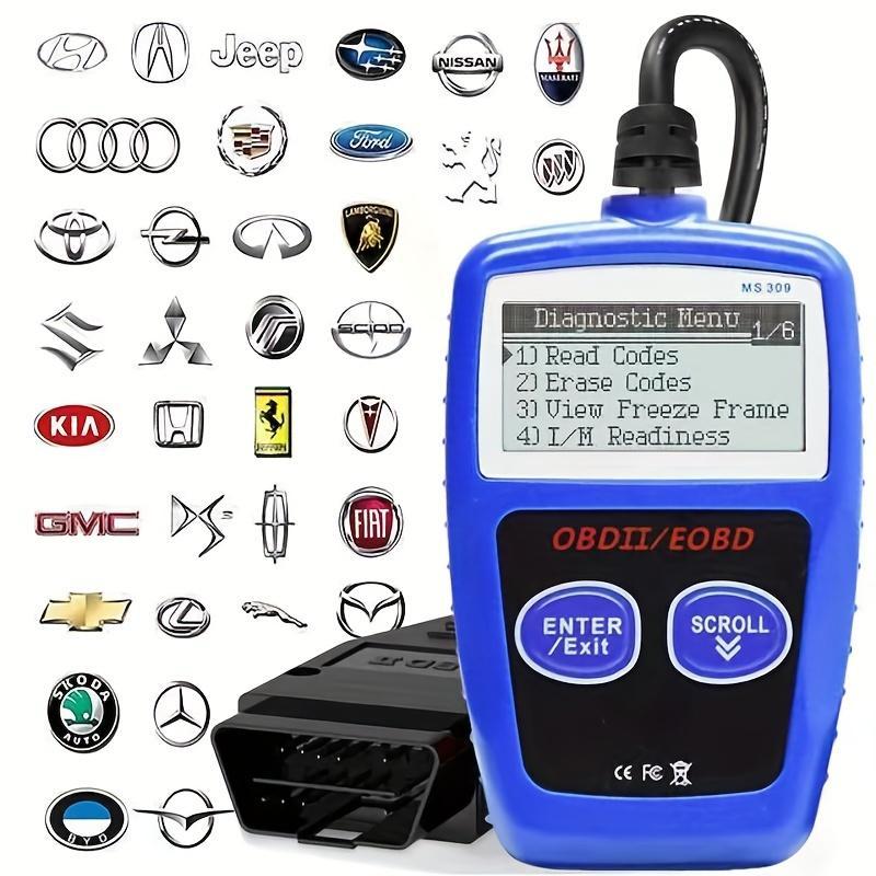 1pc MS309 Car OBD2 Scanner Diagnostic Tool Code Reader, Car Voltage Tester Engine Fault Code Scanner, OBD2 Diagnostic Tool For OBDII Protocol Cars Vehicle
