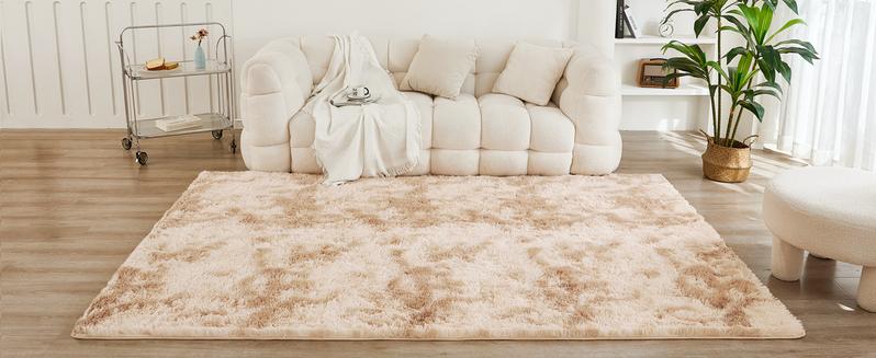 Litanika Shaggy Area Rugs - 4x6 5x7 8x10 Plush Tie-Dye Carpet, Ultra Soft Non-Slip Floor Mat for Bedroom Living Room Dorm, Machine Washable Furry Rug (Multiple Sizes)