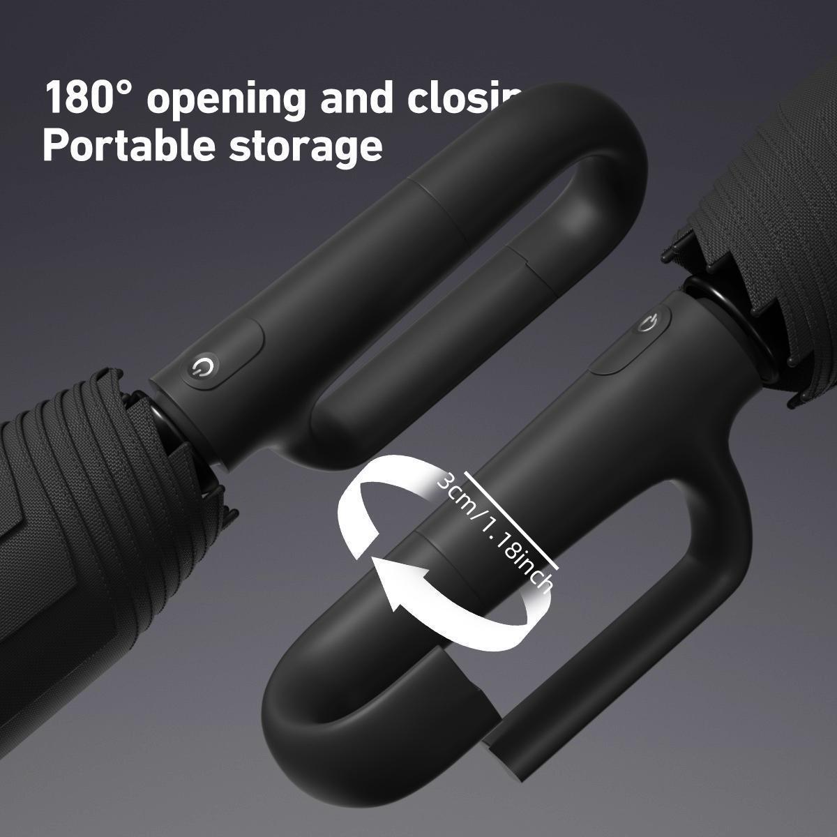 Automatic Folding Umbrella, Portable Rainproof Sunscreen Umbrella with Ring Buckle, Unisex Windproof Waterproof UV Protection, Wind Resistant Umbrella, Portable Foldable Umbrella