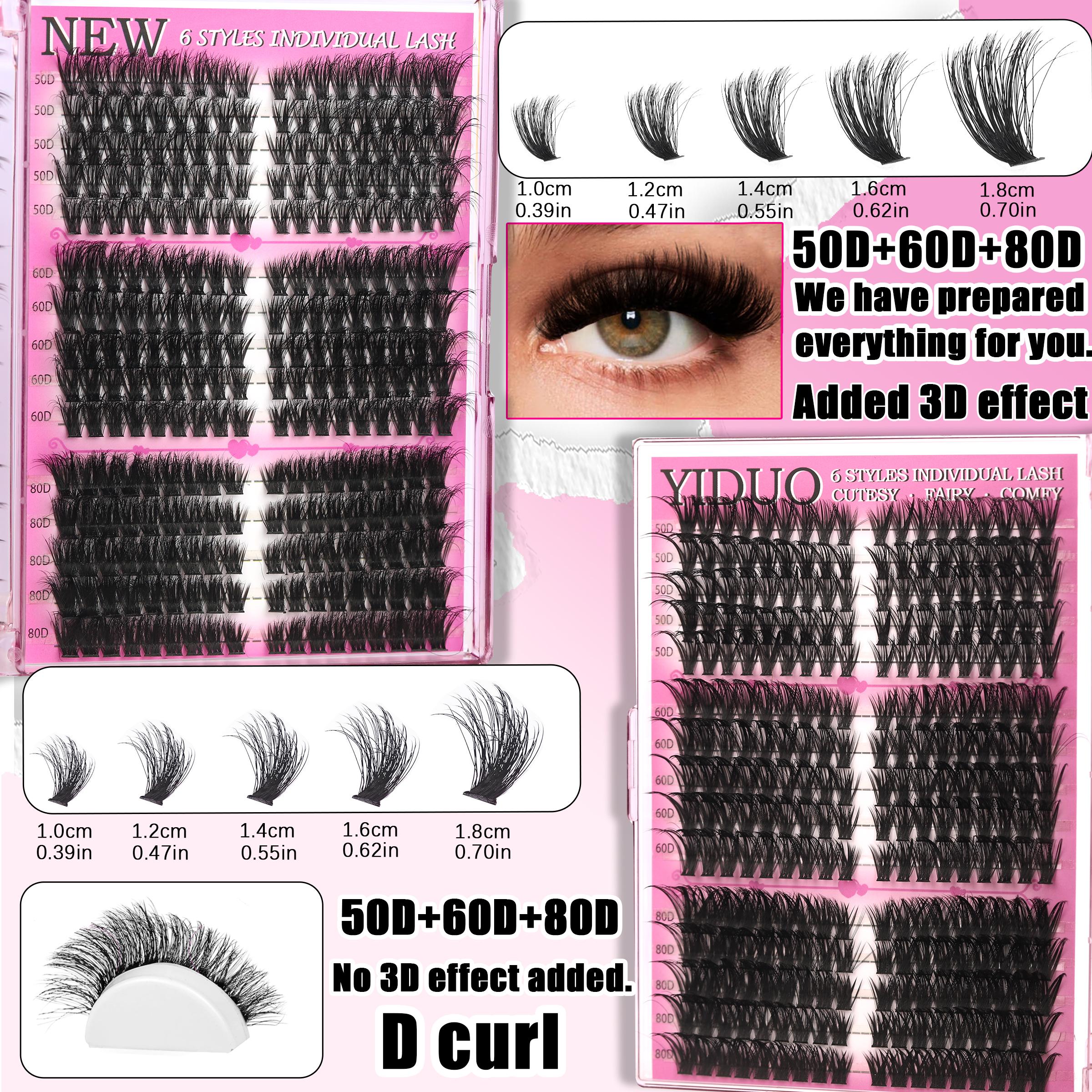 6 Styles Lash Clusters Kit Makeup Bag Kit 1868pcs Large Capacity Eyelash Extensions Volume/Mega/Full/Spikes/Bottom Lashes Clusters Kit Bulk Packs 5-20mm D Curl Wispy Individual Lash Clusters Kit with Bond&Seal DIY at Home Easily gifts DIY Eyelashes Kit
