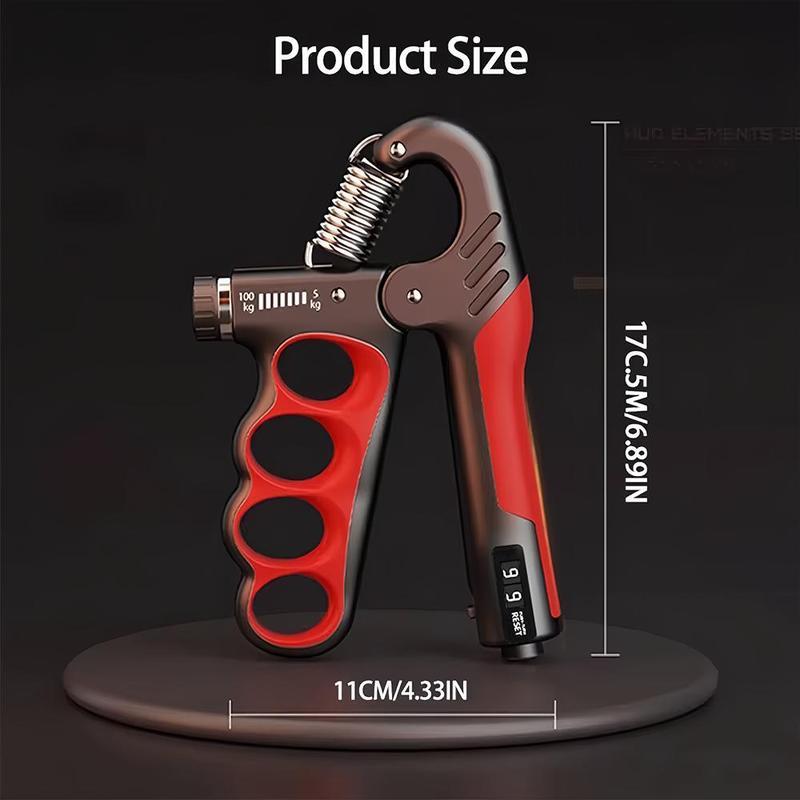 Adjustable Grip Strength Trainer, 5-100kg Manual Hand Grip Strengthener with LCD Screen, Home Gym Hand Grip Exercise Equipment, Hand Grip Exerciser
