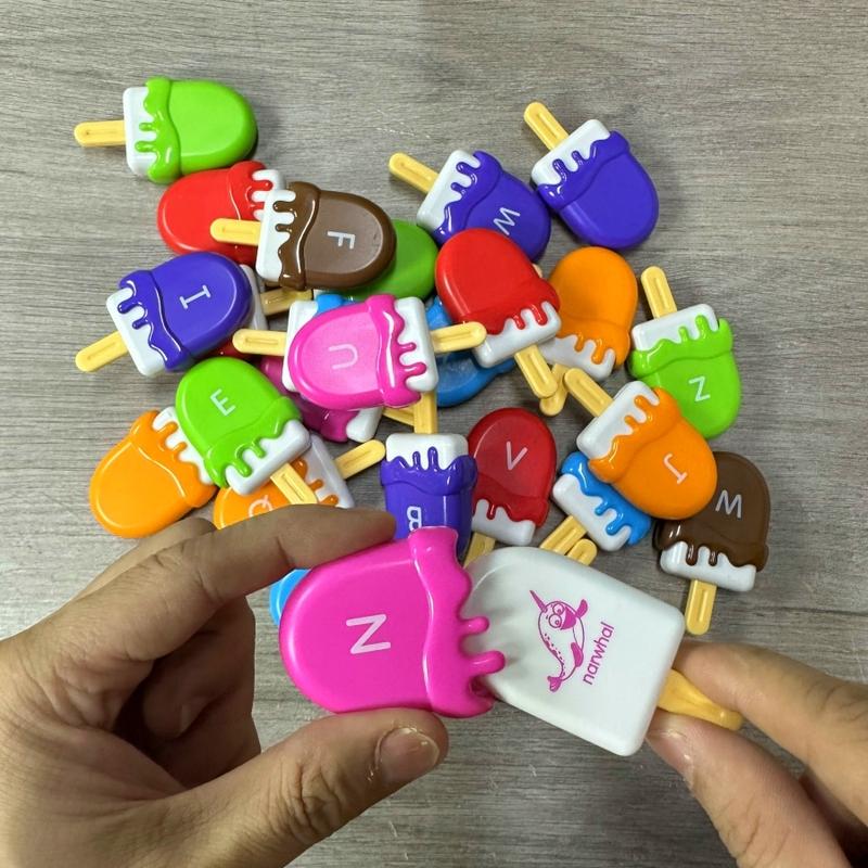 Ice Cream Shaped Alphabet Letters Matching Toy, 52pcs/set Counting Toy, Learning Toy for Boys Girls, Fine Motor Skills Toys #TOP PICKS