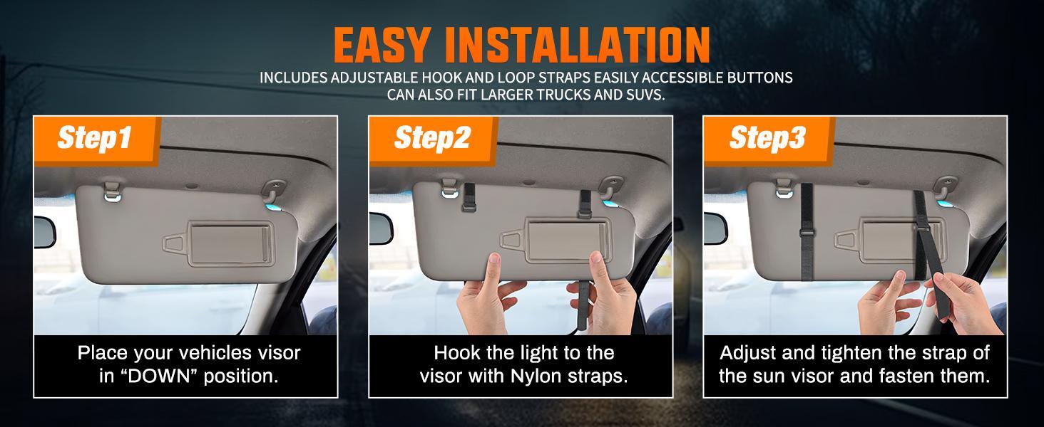 Nilight Amber White 48LED Visor Strobe Lights Interior Windshield Warning Lights Super Bright LED Strobe Lights for Enforcement Firefighters Vehicle Trucks