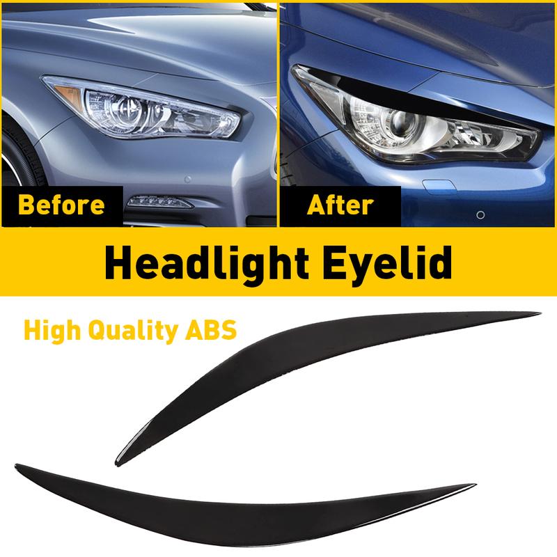 AUXITO For Infiniti Q50 14-21 High Quality Gloosy Black Headlight Eyelid Eyebrow Cover AUXITO For Infiniti Q50 14-21 High Quality Gloosy Black Headlight Eyelid Eyebrow Cover