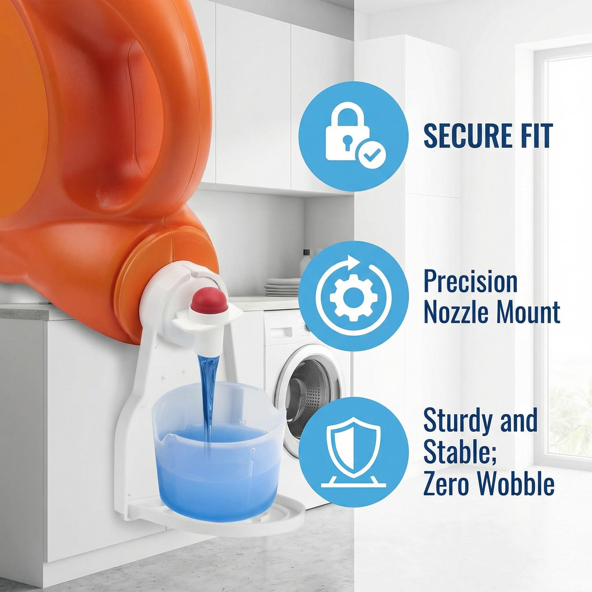2-Piece Laundry Solution Set, Spill-Proof Liquid Detergent Cup Holder, Simplifies Cleaning Effortlessly, Ideal for Home Use