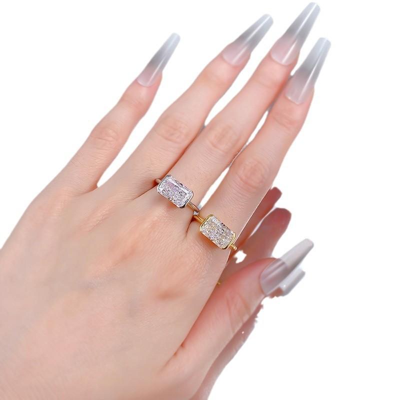 (SR050) S925 Sterling Silver Radiant Rectangle Rings (4ct) Ice Flower Radiance 5A Cubic Zirconia Engagement Rings Stylish and Versatile , Elegant Charm, Perfect for Women’s Daily Wear and Gifts (SR050) S925 Sterling Silver Radiant Rectangle Rings (4ct) Ice Flower Radiance 5A Cubic Zirconia Engagement Rings Stylish and Versatile , Elegant Charm, Perfect for Women’s Daily Wear and Gifts