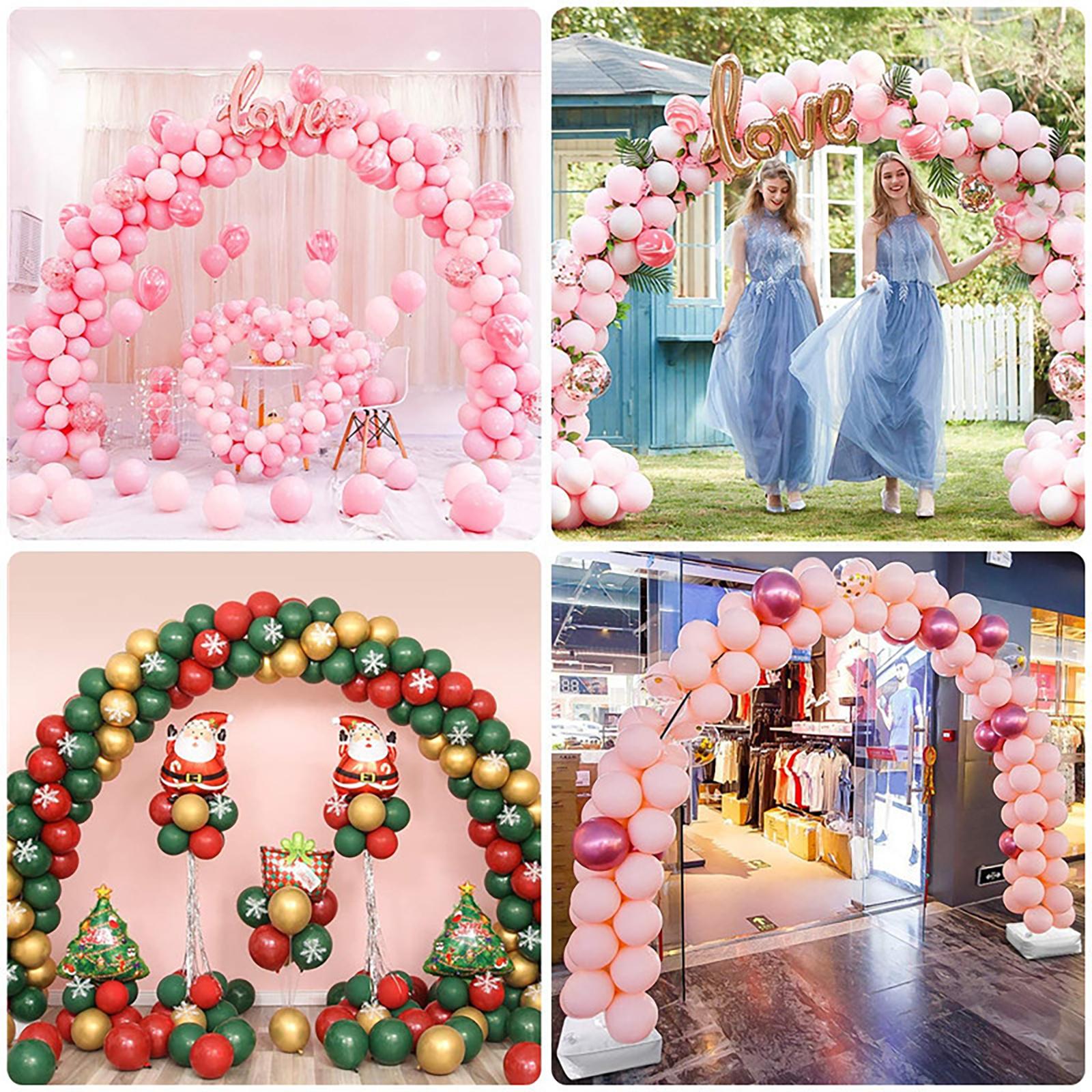 Flexible Balloon Arch Stand Kit,  Free Bending Half Balloon Arch Stand, 8.2ft Reusable Plastic Balloon Flower Backdrop with Water Base for Wedding, Bridal Shower, Yard Lawn, Christmas, Birthday Party Decorations - No Electricity Needed, Balloon Stand Kit