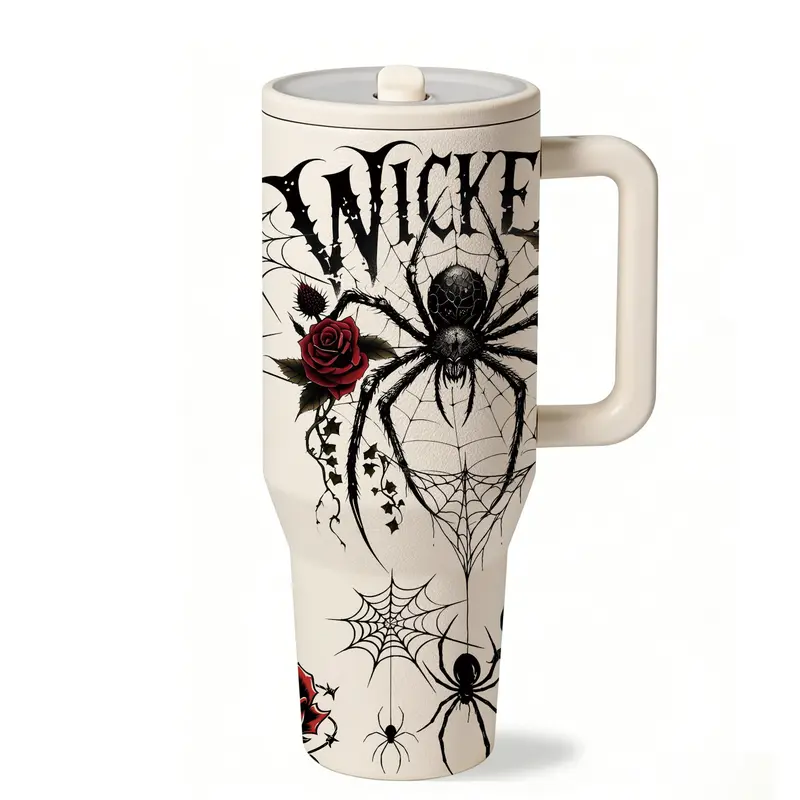 1‑Piece 40oz Insulated Mug, Double Wall Leak‑Proof Large Handle Thermal Cup, Keeps Hot 12 Hours and Cold 24 Hours, Dark Gothic Print Gift for Women and Men, Halloween Holiday, Office Travel Daily Use, Drinkware 1‑Piece 40oz Insulated Mug, Double Wall Leak‑Proof Large Handle Thermal Cup, Keeps Hot 12 Hours and Cold 24 Hours, Dark Gothic Print Gift for Women and Men, Halloween Holiday, Office Travel Daily Use, Drinkware