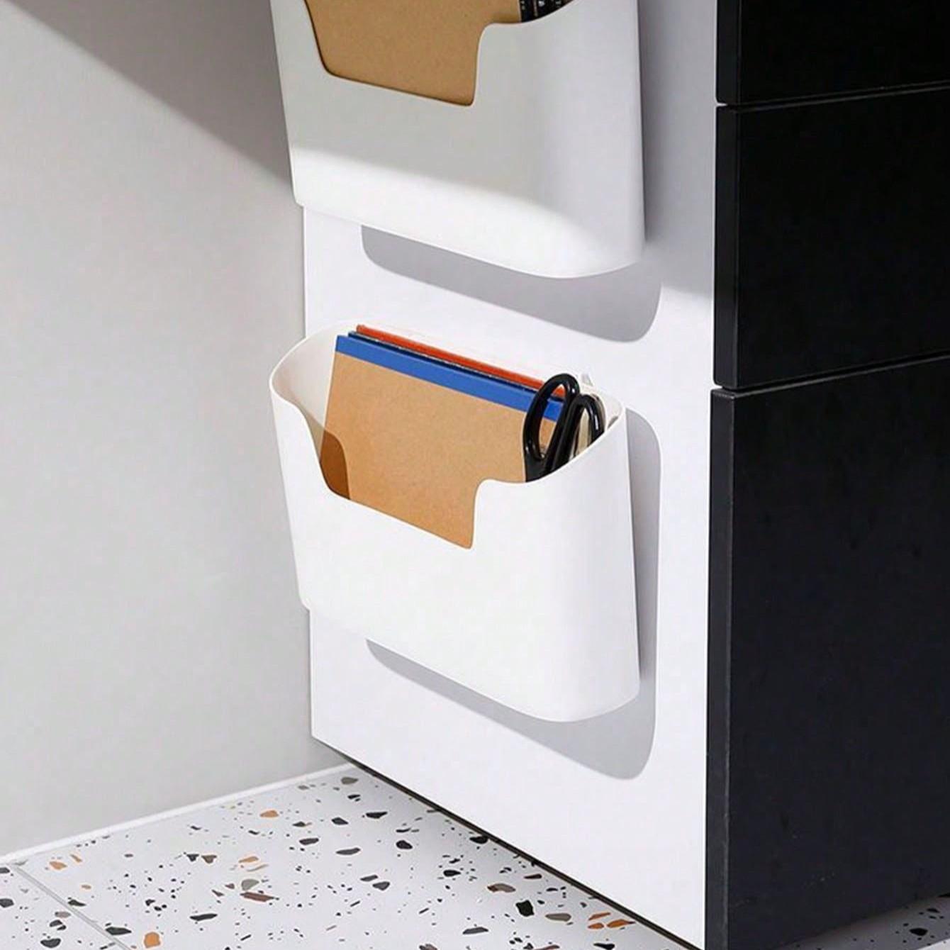 Wall-Mounted Storage Box, Space-Saving Organizer, Kitchen & Bathroom Shelf, Adhesive Wall Holder, Ideal for Home Decor