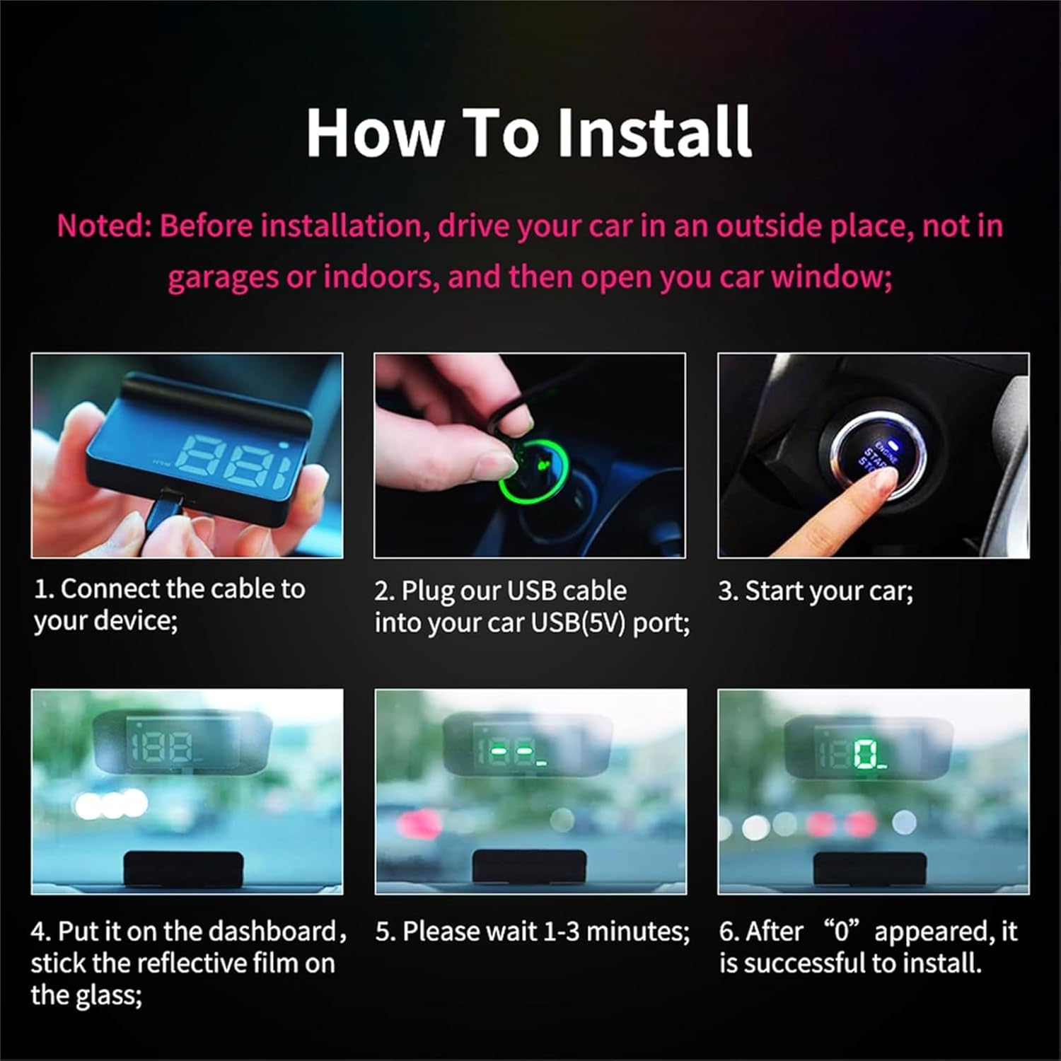KUOWEIHUD K1 Car Head Up Display (HUD) GPS Digital Speedometer, Odometer (MPH) for Cars, Trucks, Motorcycles Automotive Electronics Accessory,Digital Head Up Display Speedometer detail 5