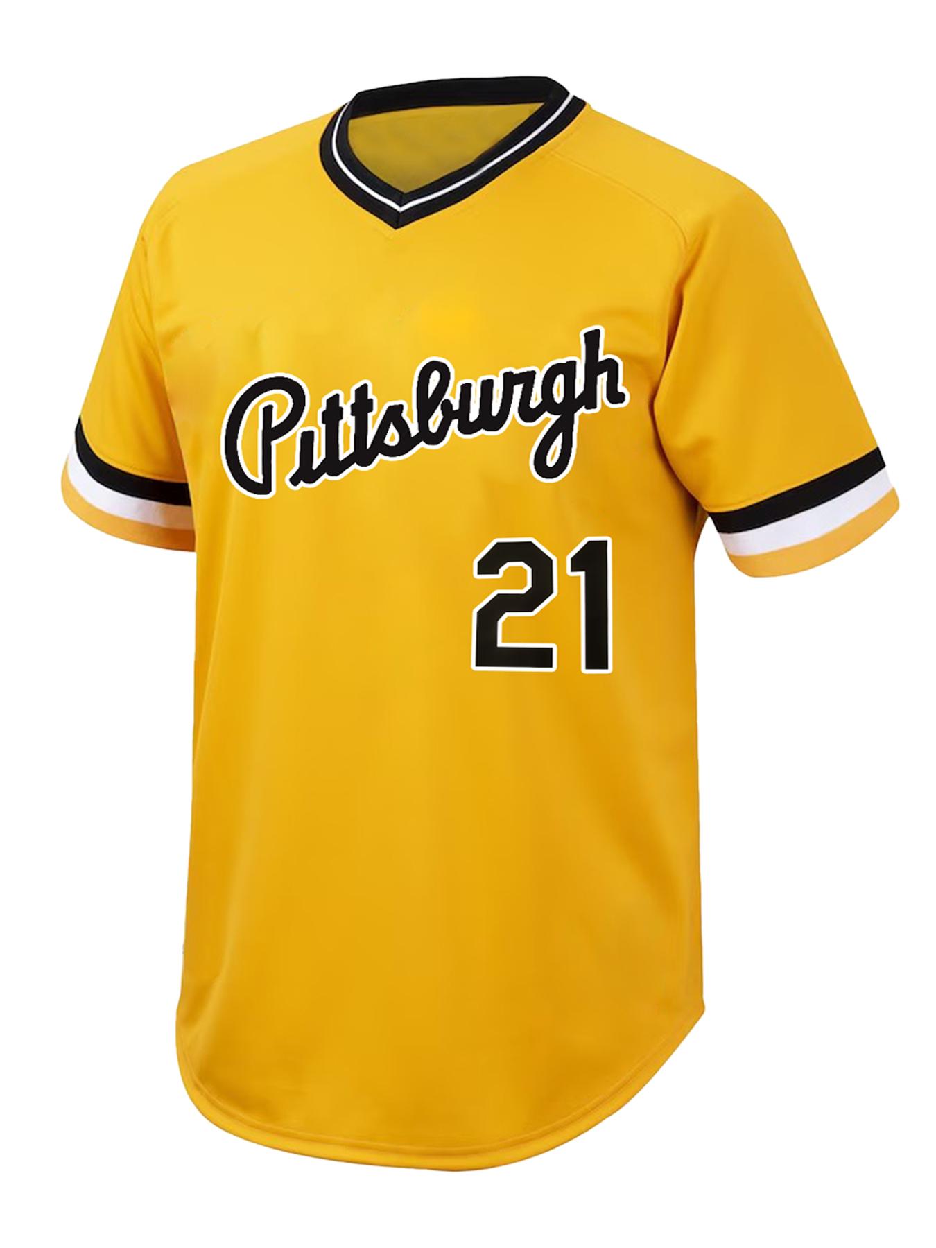 Men's#21 Letter & Number Embroidered Baseball Jersey, Casual Breathable Short Sleeve Baseball Top forTraining Competition Party, Unisex Sportswear for Spring & Fall, Jersey Shirts, Apparel Jersey, Mens Clothing, Jersey Tops, Athletic Activewear