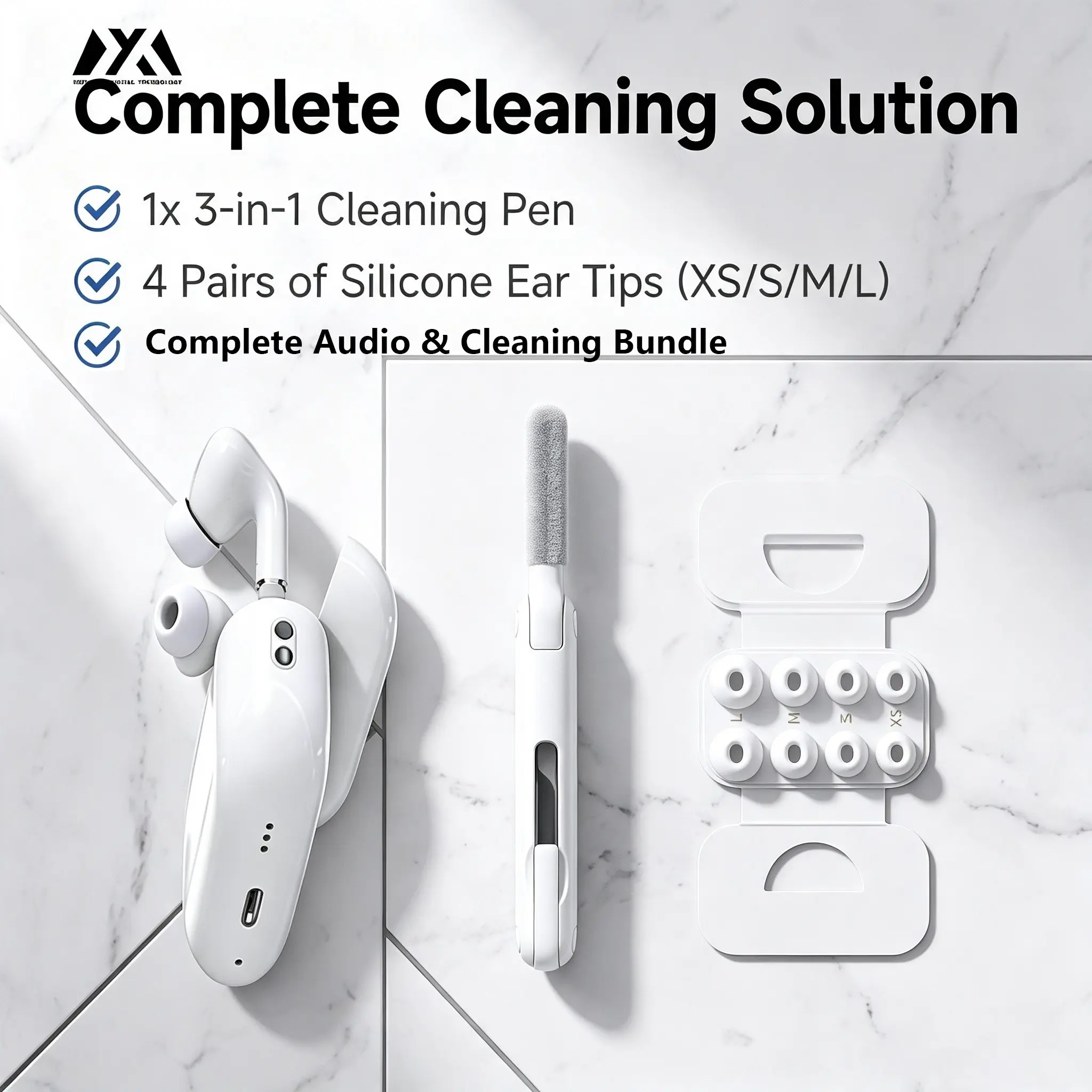Wireless Bluetooth-compatible Headphones, Noise Cancelling In-Ear Earbuds, Long Battery Life, USB PD Charging, Compatible with AirPods Pro