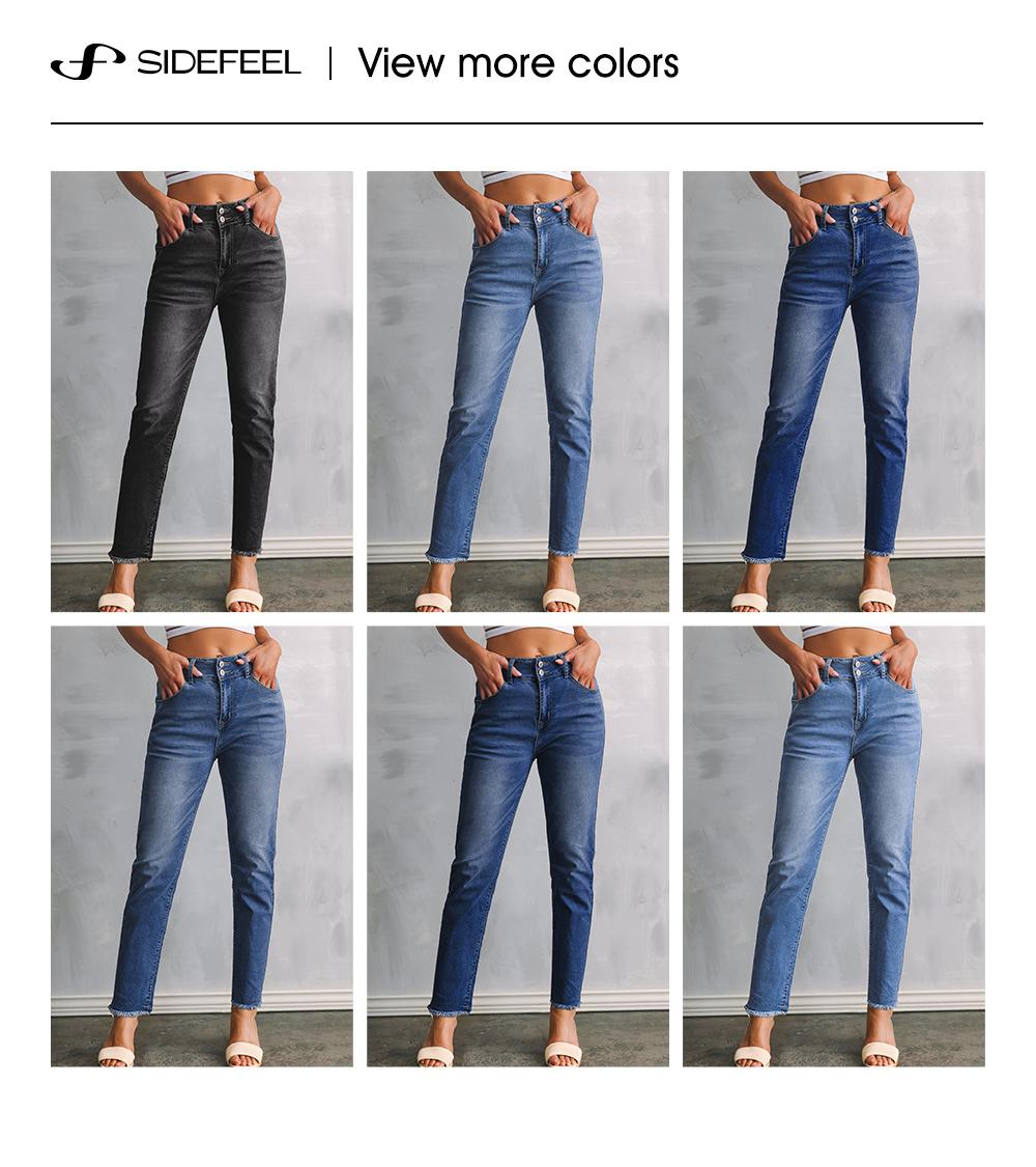 Sidefeel Women's High Waisted Jeans Strechy Raw Hem Straight Leg Zimbaplatinum Ankle Denim Pants with Pockets TikTokShopBlackFriday